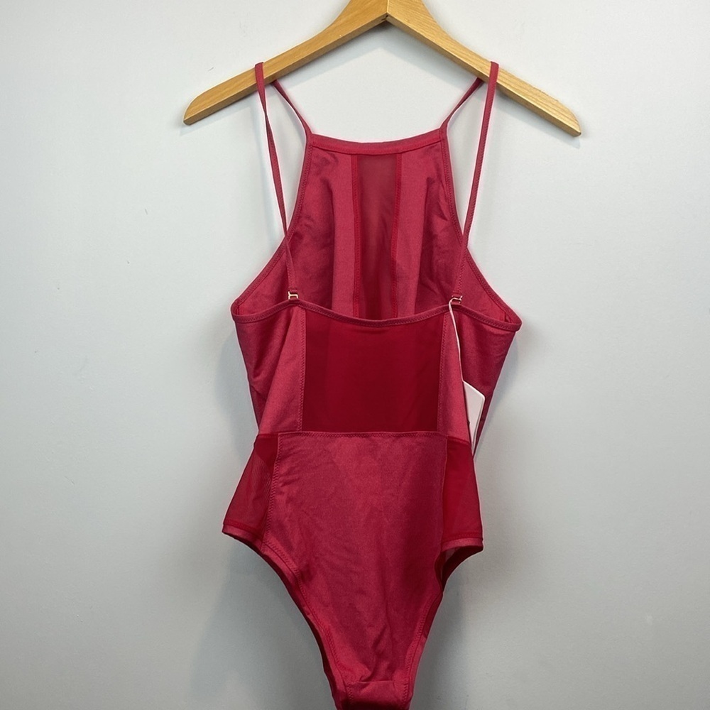 Wolford Deep Raspberry Halter One-Piece Swimsuit - Picture 8 of 13